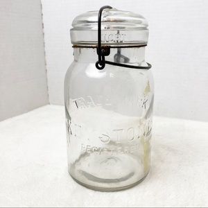 Vintage Keystone EZ seal mason jar quart size
